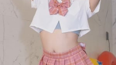 은근야한 모델 백설탕 스쿨룩 크롭 셔츠 짧은 체크 치마 팬티 노출