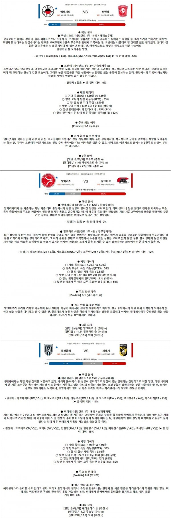 2월 11일 에레디비 3경기