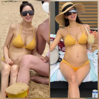 셋째 임신 박현선, 남편 시선 속 노란 비키니