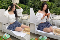경리, 선베드 누워 머리만 넘겨도 '심멎'…'청순+섹시' 근황