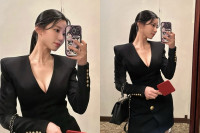 고급스럽게 예쁜 청순 글래머 여배우, 깊게 파인 의상에 눈길 가