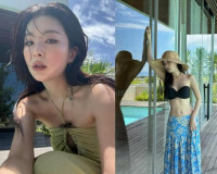 레드벨벳 슬기, 한 뼘 비키니 톱에 드러난 완벽 복근…발리 좋았는데
