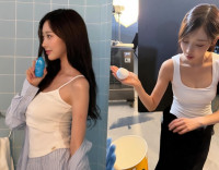 에스파 지젤, 화이트 민소매 톱에 은근한 볼륨감 자랑…청순 글래머 자태